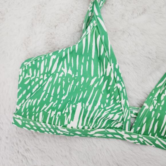NWT Jonathan Simkhai Green Aliana Strappy V-Neck Bikini Swim Top - Picture 6 of 11